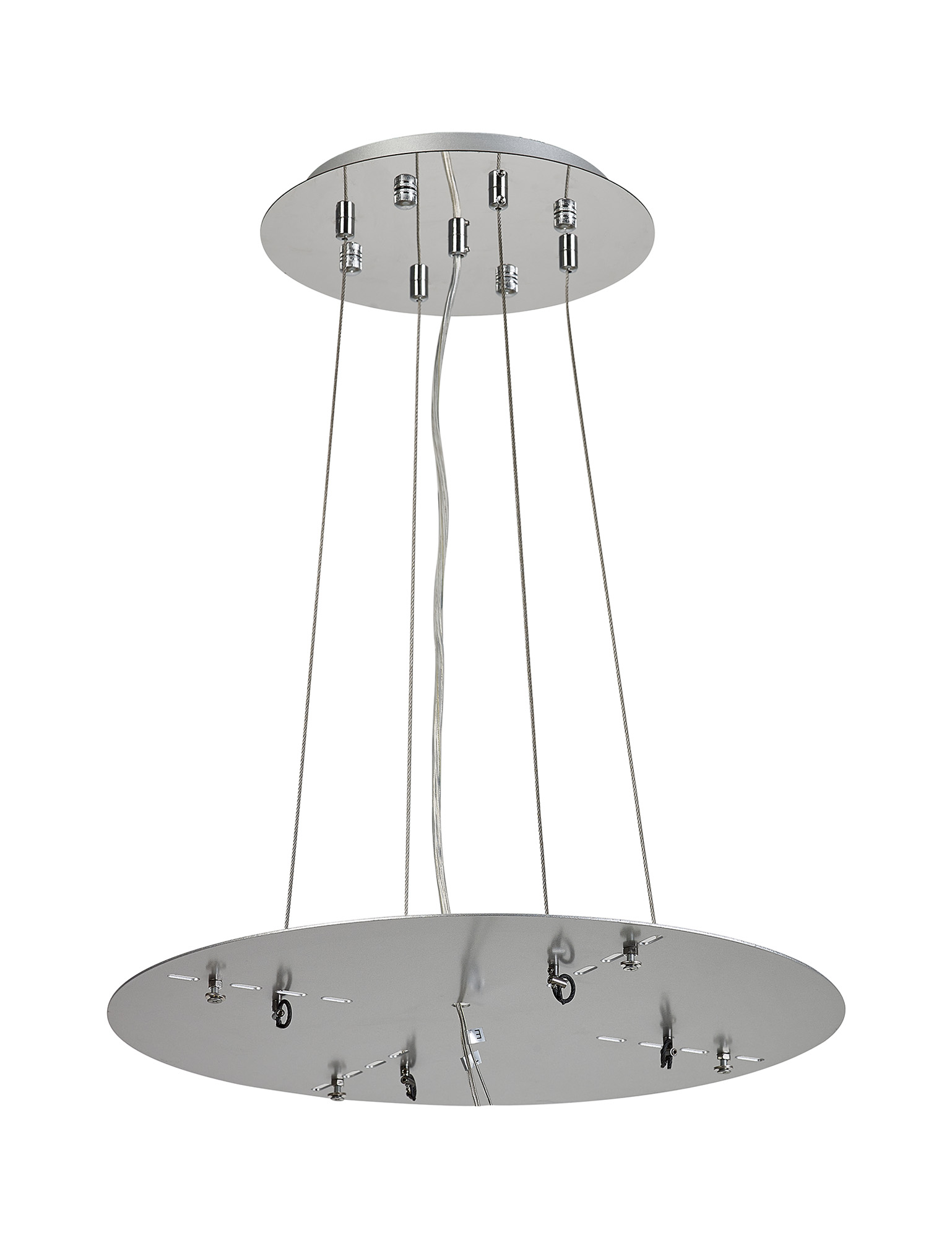 D0935CH/SI  Lowan 490mm, 3m Suspension Plate c/w Power Cable To Lower Flush Fittings, Polished Chrome/Silver Max Load 40kg (ONLY TESTED FOR OUR RANGE OF PRODUCTS)